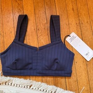 ALO Yoga Deep Blue Pinstripe Bra